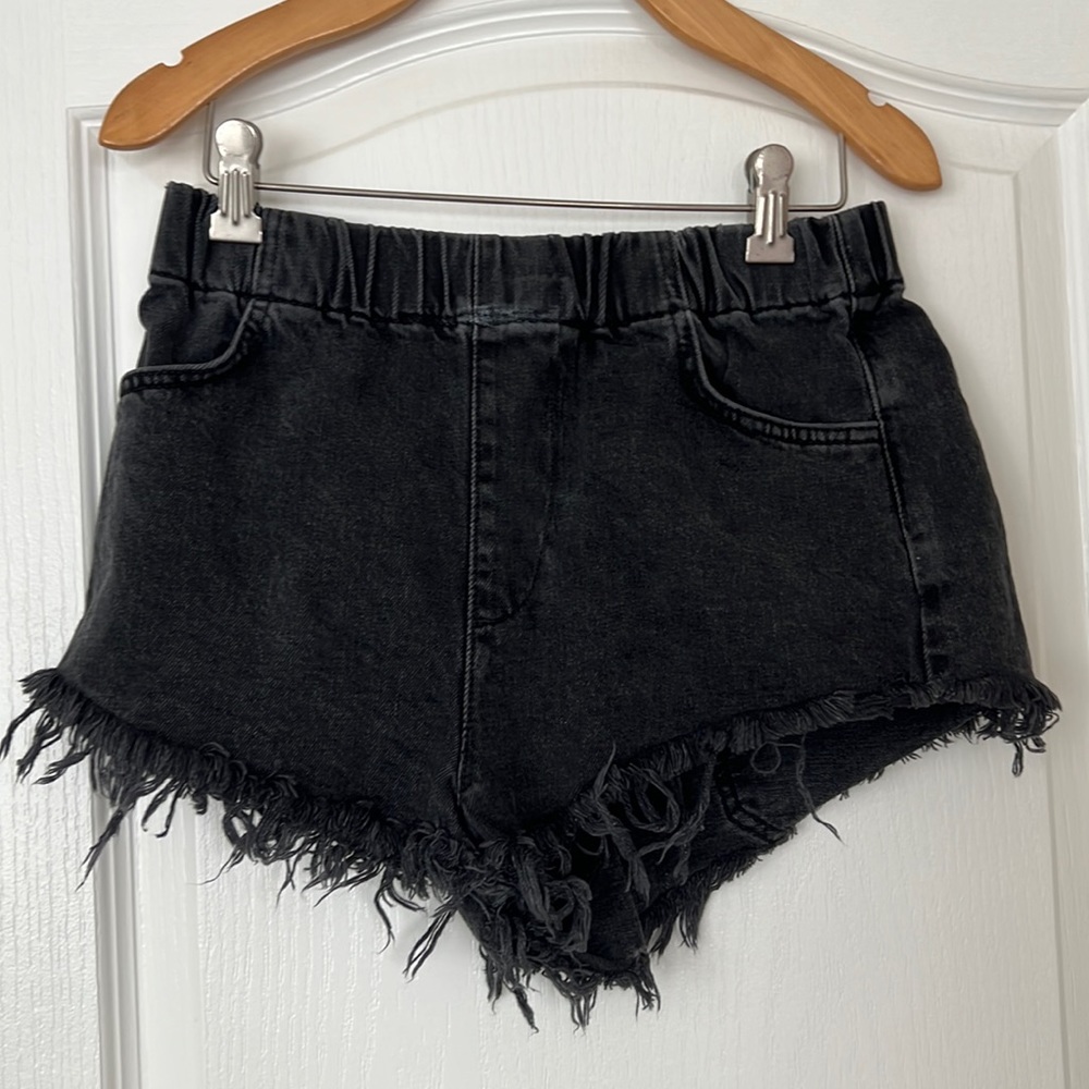 Black cut off shorts